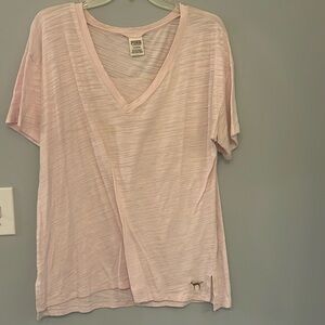 Pink tee, rhinestone detail on back, size L